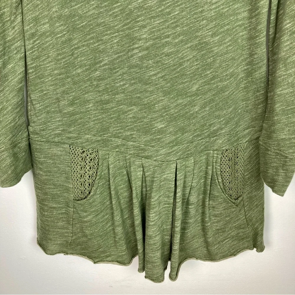 FP Beach Free People Light Green Knit Drop Waist Crochet Trim Dress Small